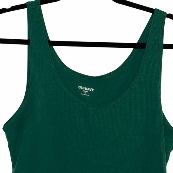 Old Navy Slim Fit Ribbed Tank Top Bundle – Size XL  Green, Light Blue & Rust Red - Picture 3 of 10